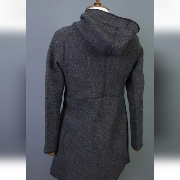 TRANSIT PAR SUCH Gray Wool Alpaca Hooded Full Zip Coat Size 2 #D5 - Picture 12 of 16